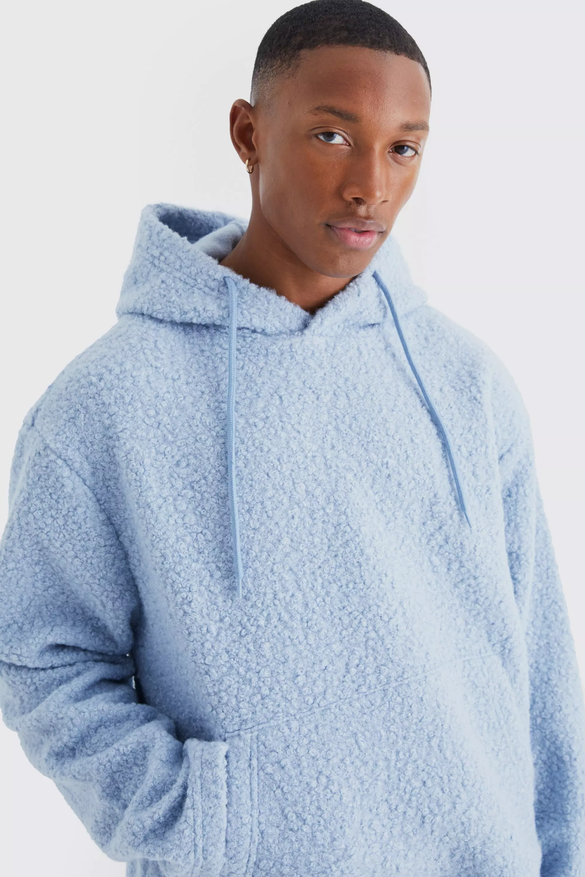 Light blue hot sale fluffy hoodie